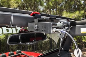 Jeep Wrangler CB Radio Mount Bracket - Windshield Above Rearview Mirror - Rugged Ridge - Black - `03-`06